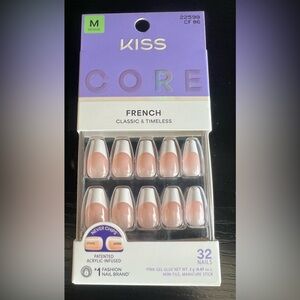 Kiss CORE French Classic Timeless Press-On Nails size Medium! Acrylic-infused.